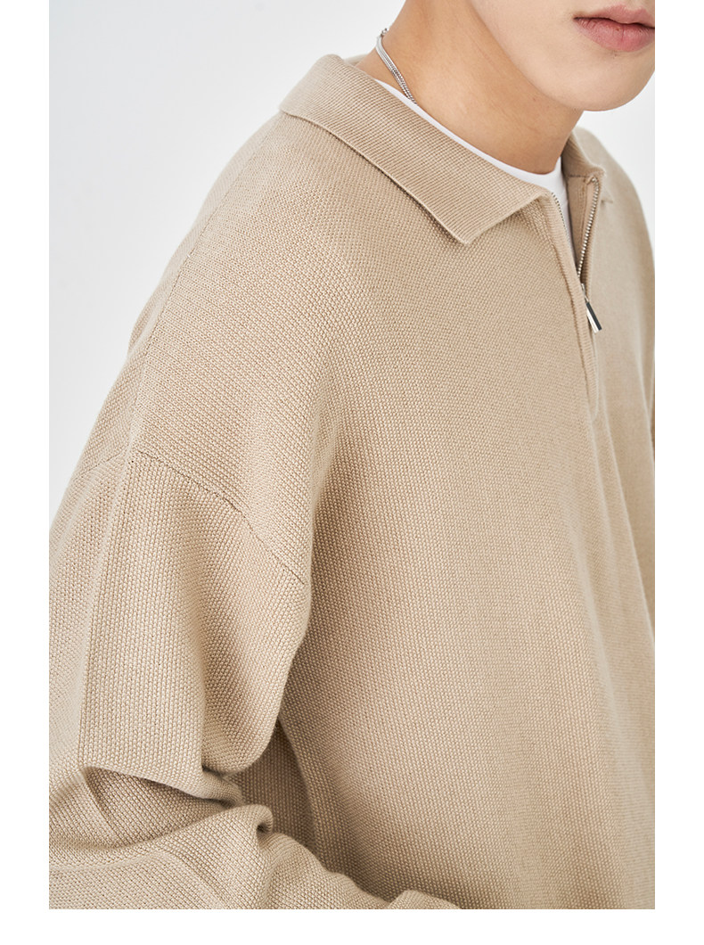 Весенняя шерстяная футболка polo, лонгслив, базовый мужской свитер, коллекция 2021, тренд сезона, свободный крой 