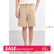 abx Summer thin Pure Cotton Card Its Color Shorts Men Loose Trends 50% Pants Men Outwear Casual 5 out of 3