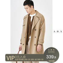 2021 autumn trench trench coat mens long loose Korean version of the trend handsome over the knee mens spring and autumn casual jacket