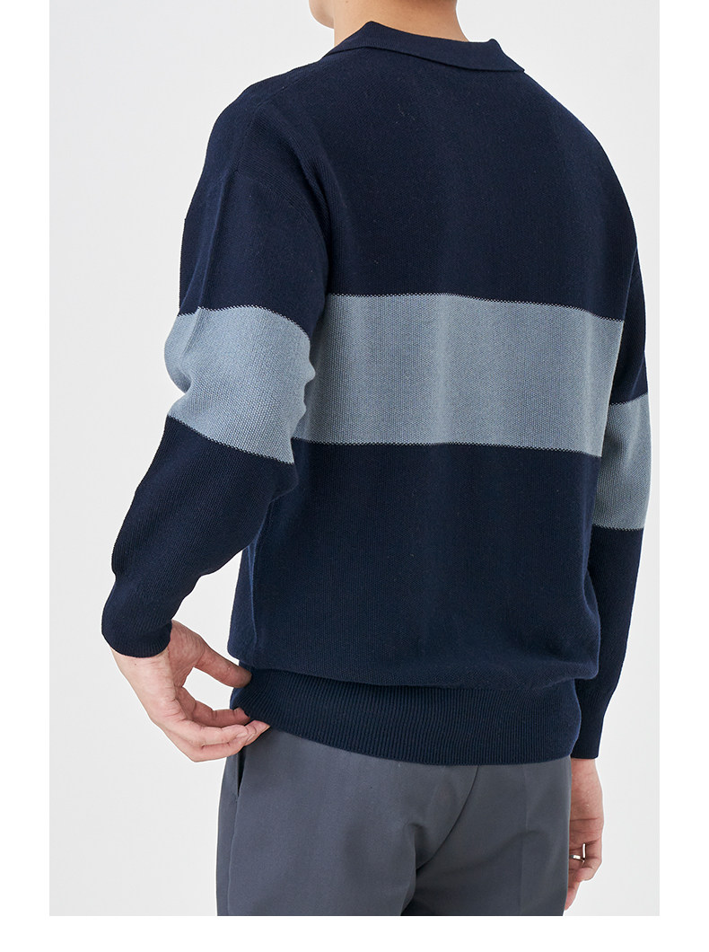 Весенняя шерстяная футболка polo, лонгслив, базовый мужской свитер, коллекция 2021, тренд сезона, свободный крой 