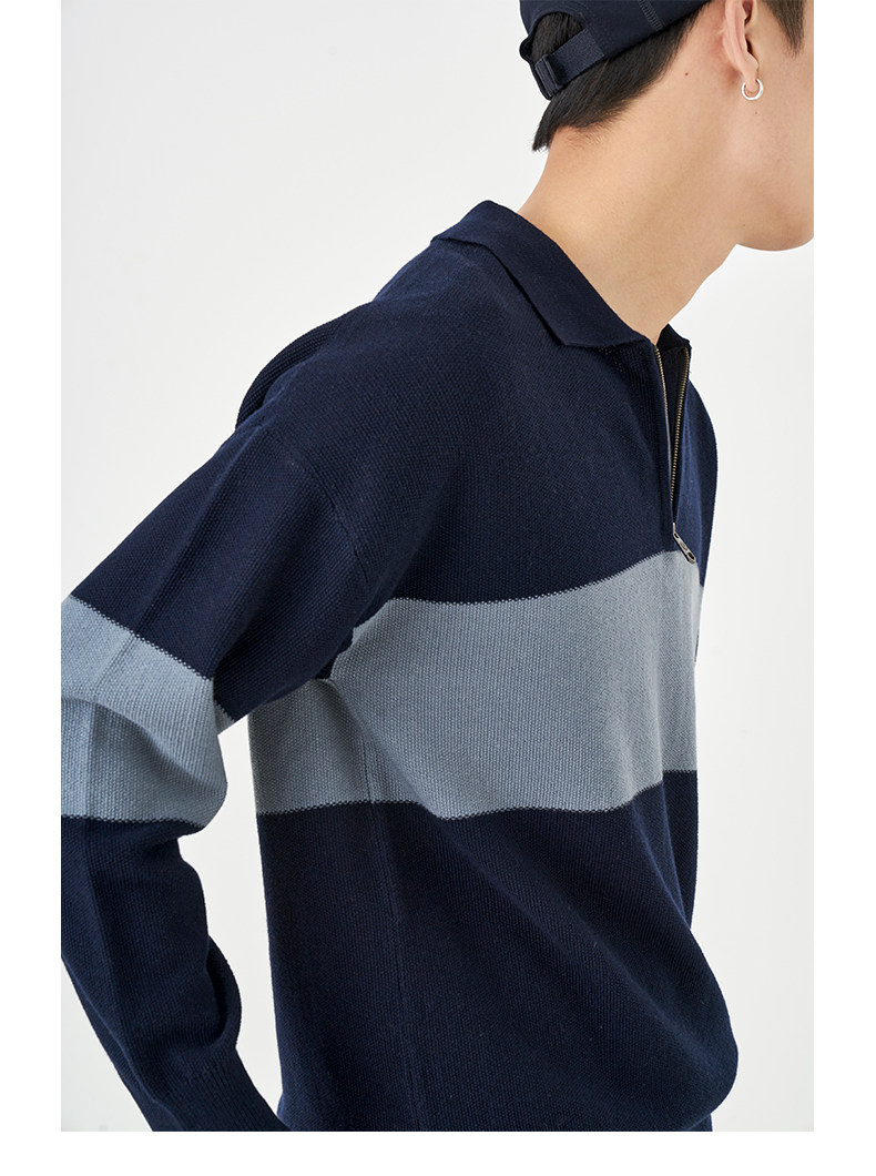 Весенняя шерстяная футболка polo, лонгслив, базовый мужской свитер, коллекция 2021, тренд сезона, свободный крой 