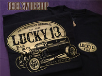 Lucky 13 T-shirt HotRod West Coast Kustom Old School Tattoo American retro