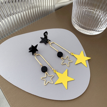 Stars Asymmetrical Earrings Long flow Su 2021 New wave earrings Elegant Woman Temperament Superior Sense No Ear Clip