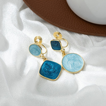 Oil Painting Sensation Retro Harbor Wind Small Fresh Earrings Temperament Superior Sense No Pain Silicone Mat Mosquito Repellent Incense Pan Without Ear Clip