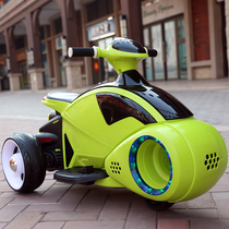 New childrens electric motorcycle tricycle male and female babies can sit on the child toy car large battery stroller