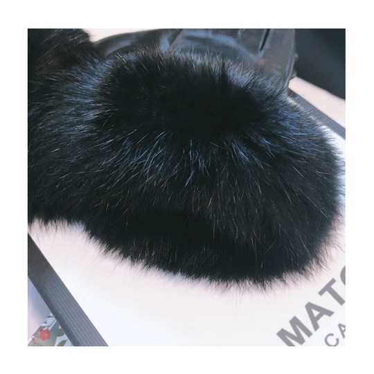 New Style Genuine Leather Gloves for Women, Winter Rabbit Fur, Cute, Fleece-Lined, Thickened, Warm, Suitable for Driving, Touchscreen, and Cycling