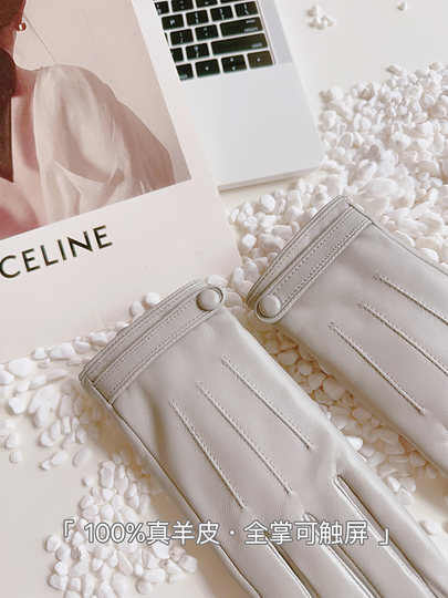 Sheepskin Gloves for Women, Winter Motorcycle Thin Touchscreen Outdoor Riding Gloves, Fleece-Lined Genuine Leather, Short Style for Spring and Autumn, Windproof and Warm for Driving