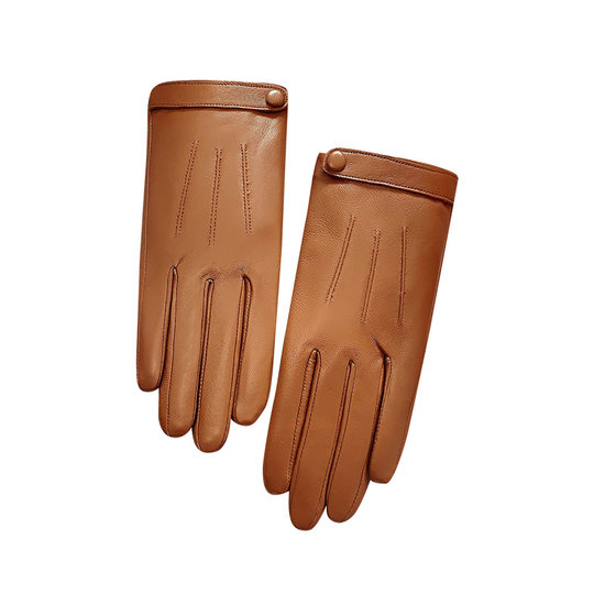 Genuine Leather Gloves for Women, Winter Cute Short Style, Fleece-Lined, Thickened, Warm, Windproof, Cold-Resistant, Touchscreen-Compatible, for Driving, Thin for Cycling, Sheepskin