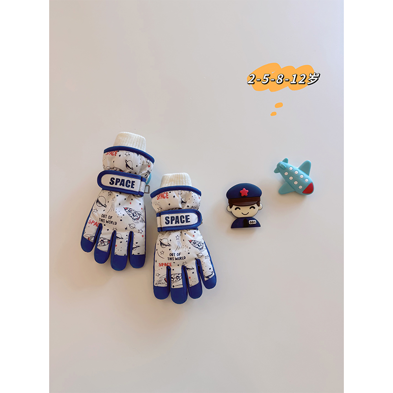 子供用スキー手袋 冬用 防水 暖かい 厚手 コットン ベルベット 滑り止め 雪遊び 自転車 男の子 女の子 小学生