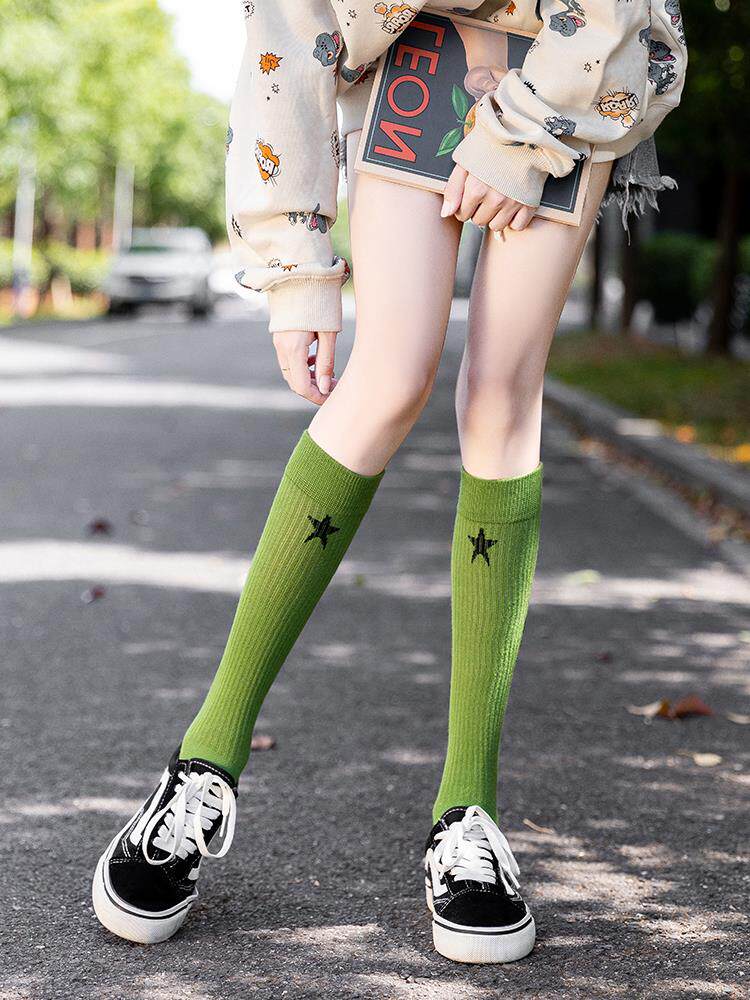 Japan ZD stockings women's knee socks tide stockings high socks spring and autumn calf cotton sports socks
