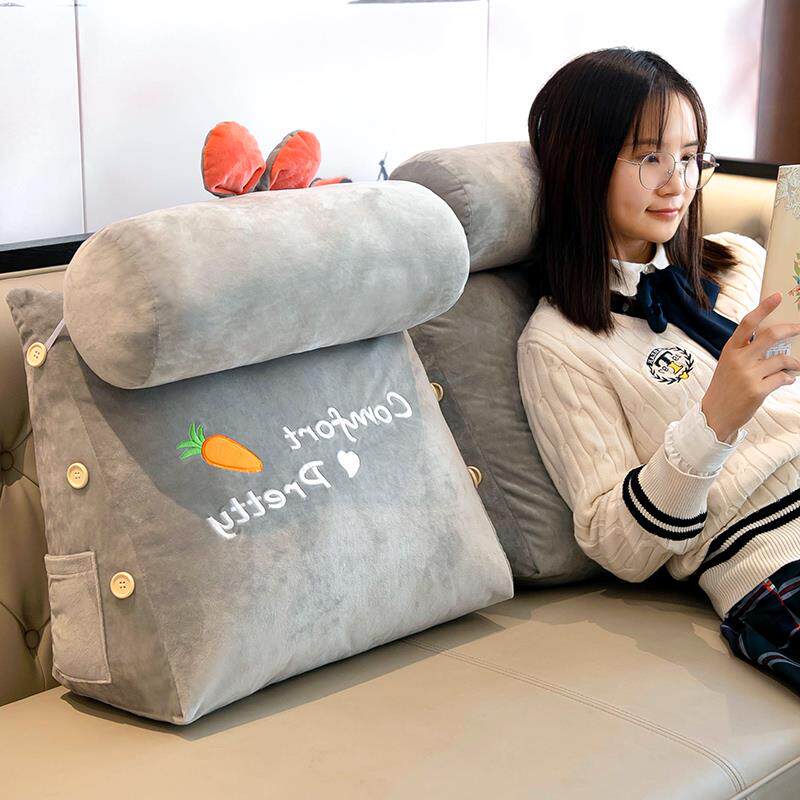 Japan ZD floating window protective waist rests with pillow headboard Student holding back cushion bedroom bed Nordic Triangle cushion pillows