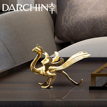 Light Extravagant Copper Animal Small Pendulum Pieces Golden Tortoise Shell Horse Soft Adornment Rooms Folk Metal Handicraft Furnishing