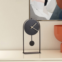Simple black seat clock metal home decoration Modern template room Living room Hotel desktop clock