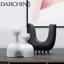 Wabi-sabi style black and white texture creative home accessories modern sales office model room living room TV cabinet decoration ornaments