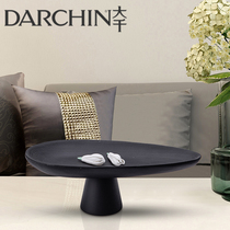 Minimal high-foot plate wooden modern soft decoration hotel Sales building room Cable Tea Selection