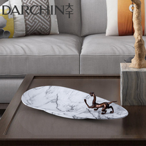 Minimalist marble grain resin fruit tray light and luxurious modern home Decorative Dining Room Tea Table Tabletop Containing Zero Food Trays