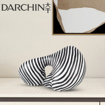 Home Silent Wind Black & White Striped Creative Art Special swing piece Nordic modern folk Guest House Soft Adornment