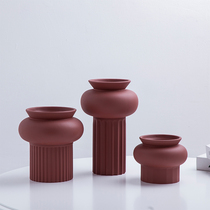 Modern Minimalist Ceramic Vase Geometric Pendulum of Living Room Florist Designer Prototype House Nordic Soft Decoration Furnishing