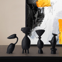 Creative Art Sculptor Residence Ornament Black Fun Modern Childrens House Villa Sales Office Abstract Animal Mercy