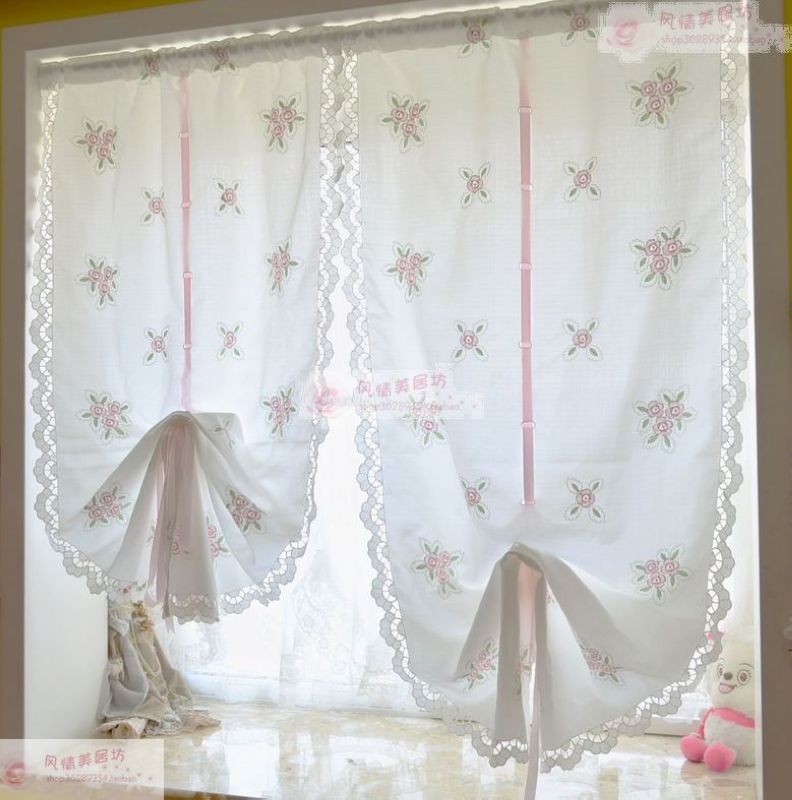 Original New Products Eurostyle Princess Han Style Hollowed-out Sector Romatella Cloth Art Finished Curtain Partition Shade Full Bag