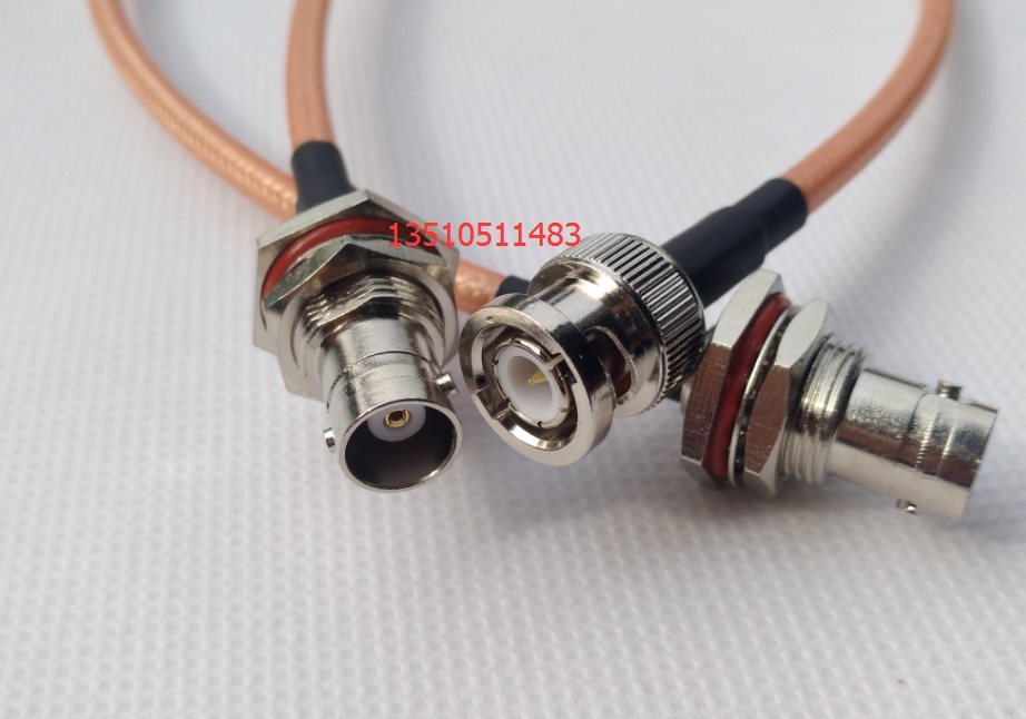 Oscilloscope SDI coaxial connecting wire BNC-JKY male and female wearing wall fixing extension cord RG142 silver plated double screen