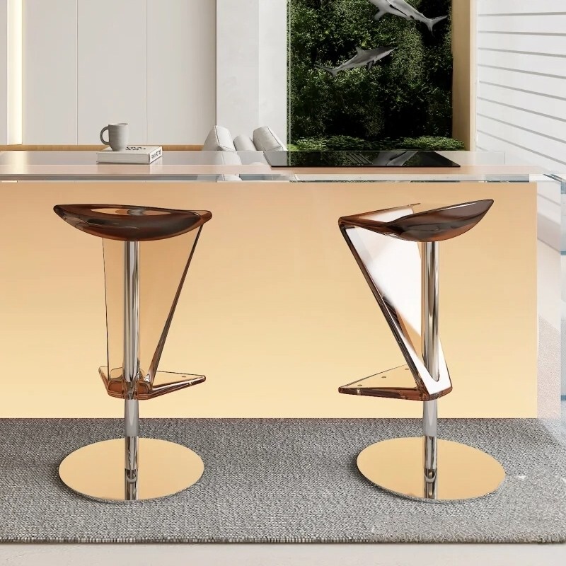 Yida Huan Designer Zed Stool Transparent Resin Bar Chair, Adjustable Height Bar Chair for Home Bar Counter Yida Huan Designer Zed Stool Transparent Resin Bar Chair, Adjustable Height Bar Chair for Home Bar Counter