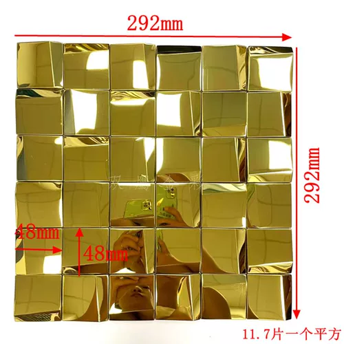 Серебряная металлическая черная мозаика из нержавеющей стали, 3D, зеркальный эффект