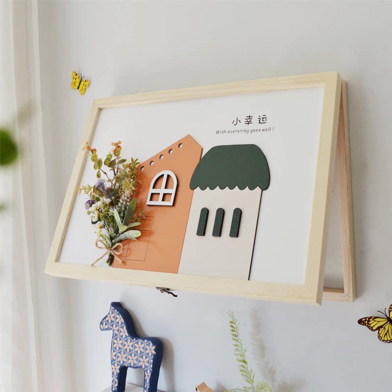 Solid wood electric meter case decoration modern minimalist wall electric gate box sheltering creative cream wind set wire box decoration case-Taobao