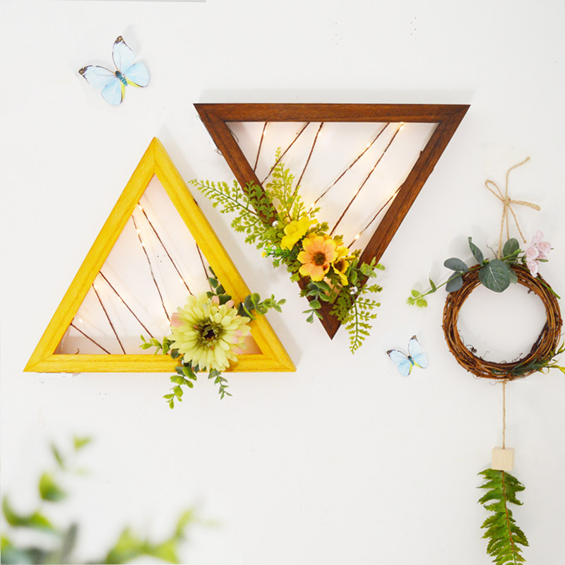 Creative country pastoral wall decoration Nordic solid wood wall decoration Dining room living room wall Dining room living room decoration Wall hanging