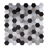 Черно -белая персонализированная шестиугональная мозаика самоадгезивная клей алюминиевая пластиковая панель Фоновая стена Стеное металлическое телевизор