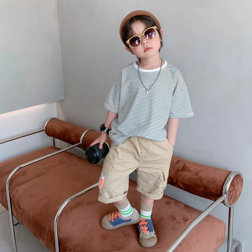 Детская летняя футболка для мальчиков, короткий рукав, сезон 2021, свободный крой