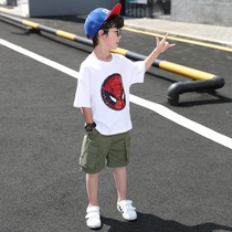 Childrens clothing boys summer clothes 2021 new suit Childrens foreign style summer boys two-piece set of handsome clothes Korean version of the tide