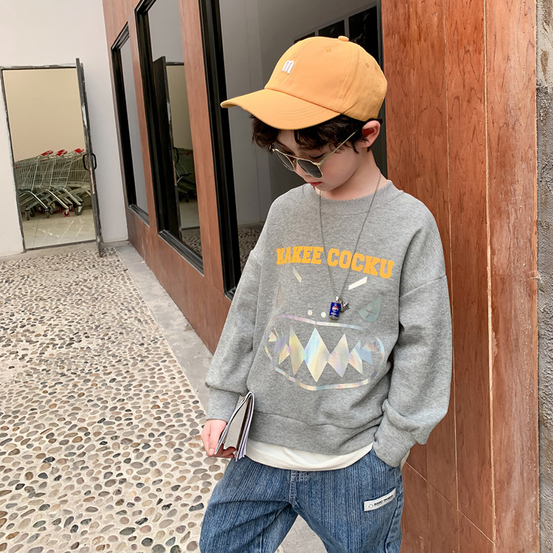 Boys' Backing Shirt Children's T-shirt Long Sleeve Spring Casual Jacket 2022 New Zhongda Children's Cartoon Jacket Korean Style