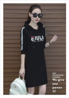 2018 Yu Linger thời trang thu đông thể thao thường xuyên cho bé gái xu hướng áo dài tay dài phần váy len mỏng bộ adidas nữ