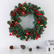 Huachi 30cm new Christmas wreath rattan lintel window hanging ornaments 60cm decorative ring Christmas decorations