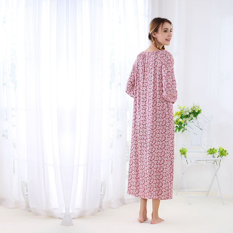 Mùa xuân và mùa thu mới ngọt ngào mùa đông màu tím nữ dài tay cộng với áo dài công chúa XL lỏng dài đầm nữ de thương
