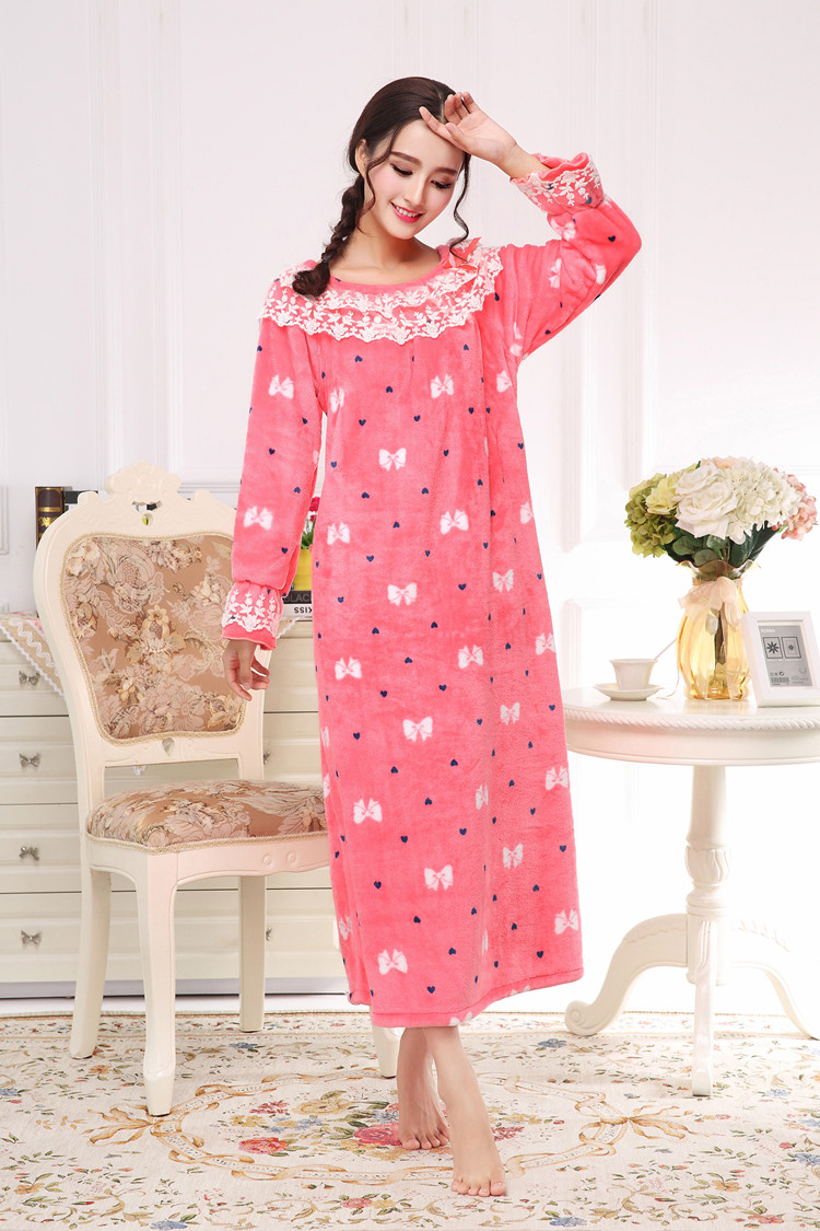 Mùa thu và mùa đông quý cô và cô gái dài tay san hô ngọc bích nhung nhung đôi mặt nhung ngọt ngào dễ thương vay cotton