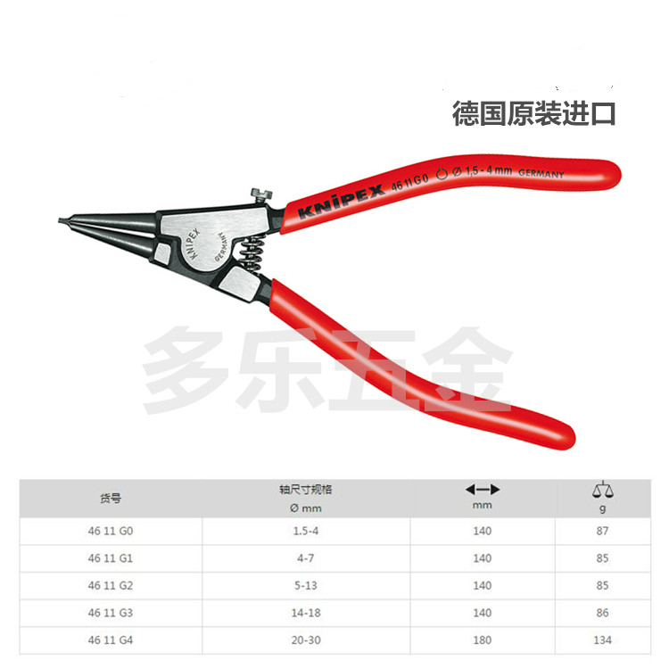 Keny Pike KNIPEX straight-head extra-clad clamp 4611G0 4611G1 4611G2 4611G3 G4