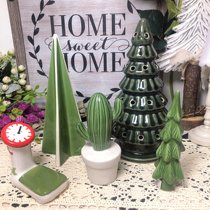 Ceramic Christmas tree decoration ornaments foreign trade Christmas tree night light pine tree garden ornaments Weixiaman 38