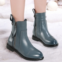 2021 New Fashion plus size Martin boots women 40-43 flat casual 41 soft leather boots winter leather boots