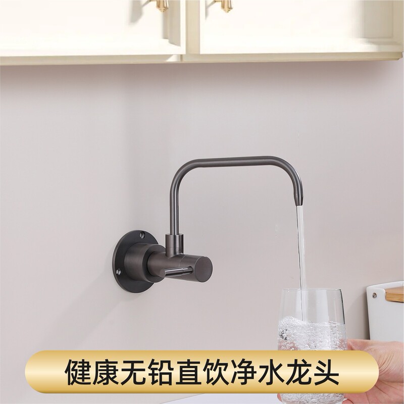 Kitchen Water Purifier Faucet for Home Use, Direct Drinking Machine, Special 1/2 Inch, 1/4 Inch, 3/8 Inch Wall-Mounted Low-Profile Faucet, 304 Stainless Steel