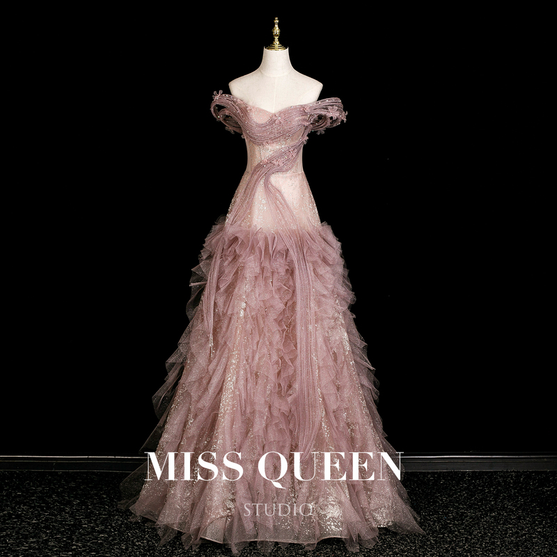 Missqueen Original Design Banquet Evening Dress High-End Heavy Craftsmanship Toast Dress Bride Light Luxury Niche Dress