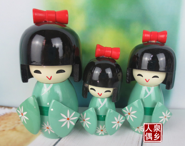 Dễ thương Nhật Bản búp bê kimono con rối ba mảnh lớn, vừa và nhỏ trang trí búp bê trang trí Nhật Bản trang tri phong tro