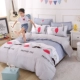 Bông vải cotton bốn mảnh màu đỏ 1,8m1,5 giường đôi chăn ga gối đệm ký túc xá đơn ba mảnh đặt xung 4 chăn ga cưới