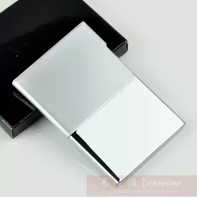 Double gun ultra-thin two-color pure copper portable business card box(silver) business card holder men's gift 803