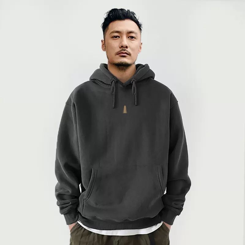 Kangshi Yishu Yu Wenle American Retro Hooded Sweatshirt for Men, Spring and Autumn Thin Pure Cotton High Street Fashion Brand Jacket