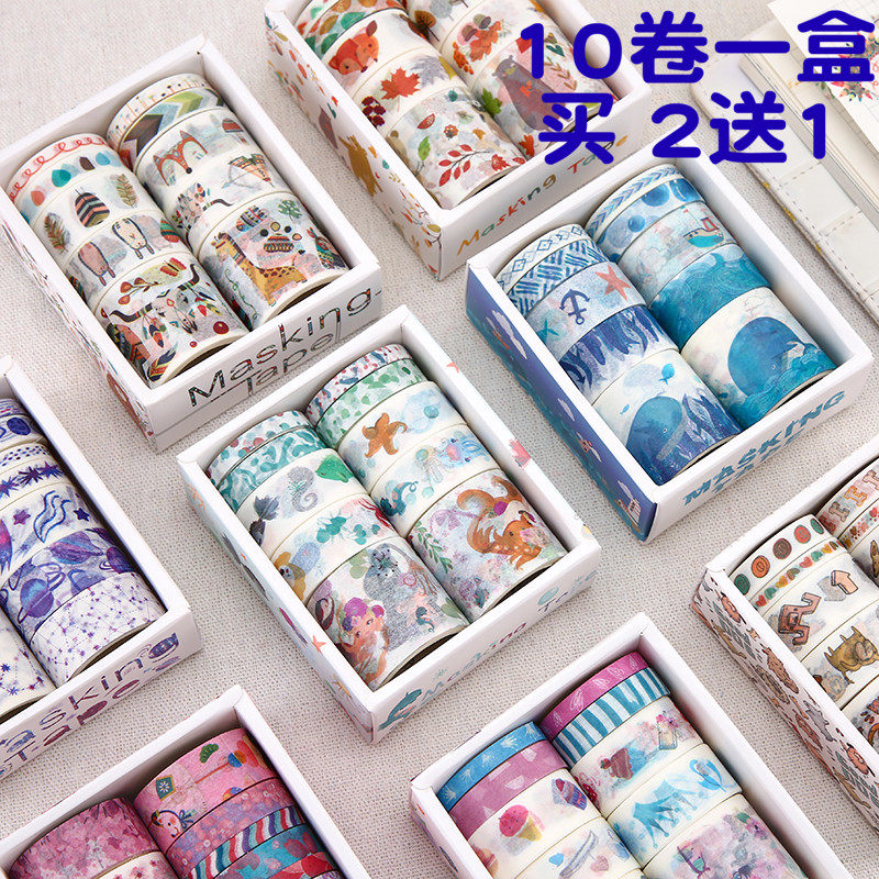 10 volumes and paper adhesive tapes Fresh Girls Handbill Stickers MATERIAL PHOTO BOOK Stickhand Ledger Day Mark of the Decorative Sticker