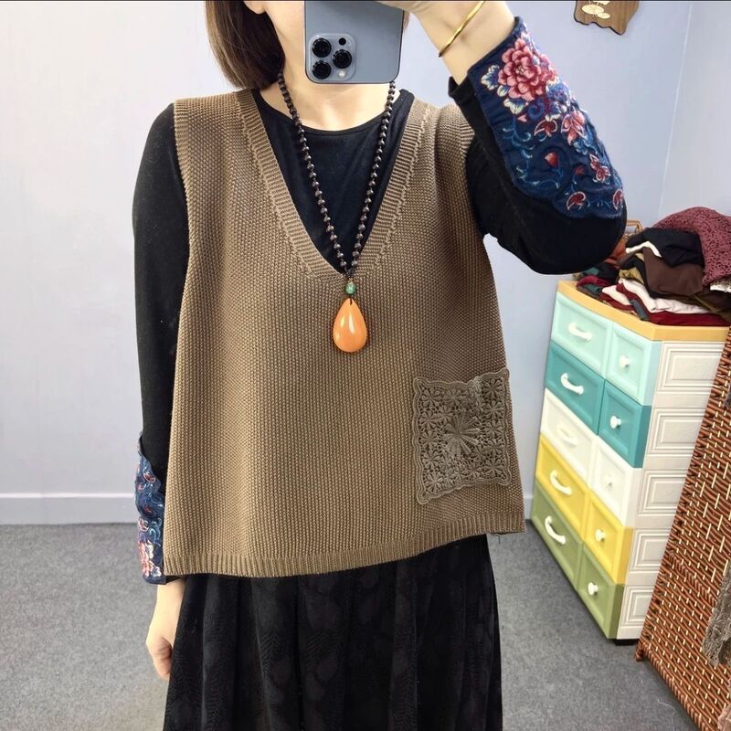 Knitted Women's Vest, Purple Women's Tank Top, Original Women's Top, Casual Sleeveless Sweater, Layered Sweater, Knitted Vest