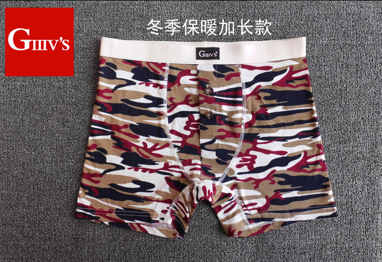 Kích thước lớn nam đồ lót nam cotton boxers cộng với quần dài đầu cộng với phân bón cộng với lớn trung niên cao eo chịu mài mòn chân thủy triều