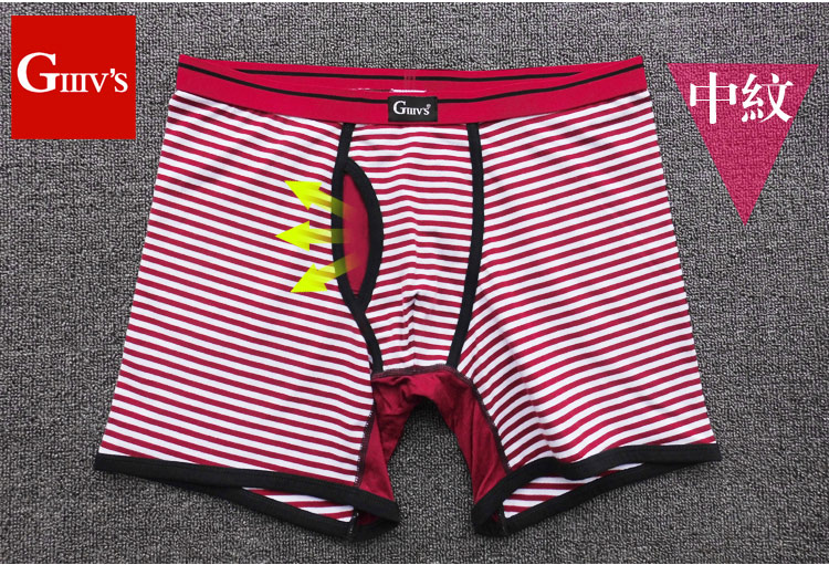 Kích thước lớn nam đồ lót nam cotton boxers cộng với quần dài đầu cộng với phân bón cộng với lớn trung niên cao eo chịu mài mòn chân thủy triều